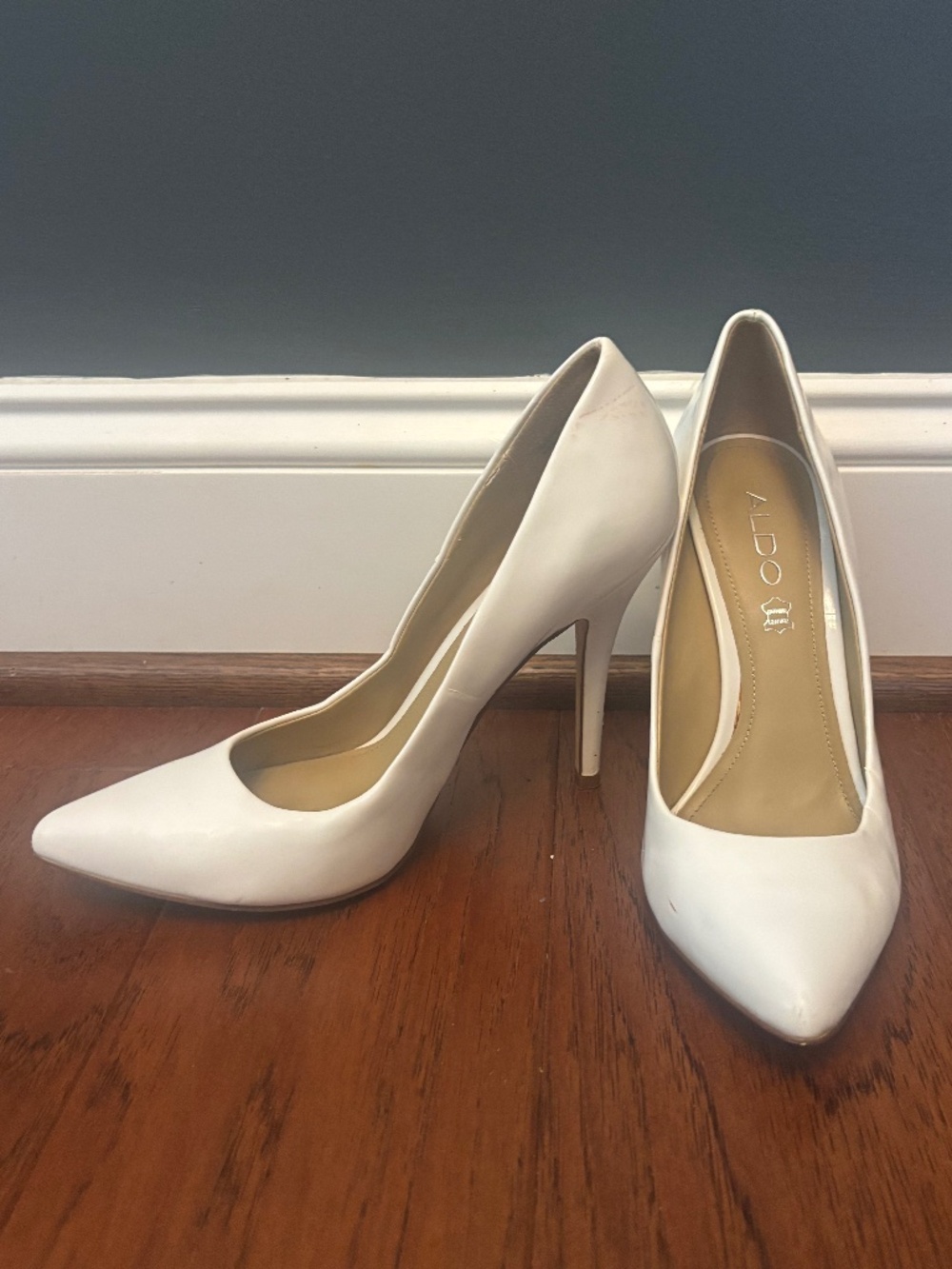 White Patent Aldo Pumps